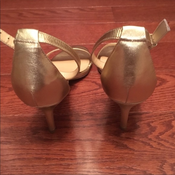 Ivanka Gold Ankle Strap Heels - Picture 3 of 3